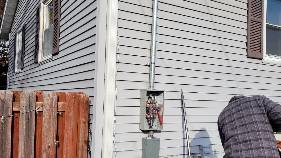 BBS Electric technician repairing residential electrical wiring in Quincy IL