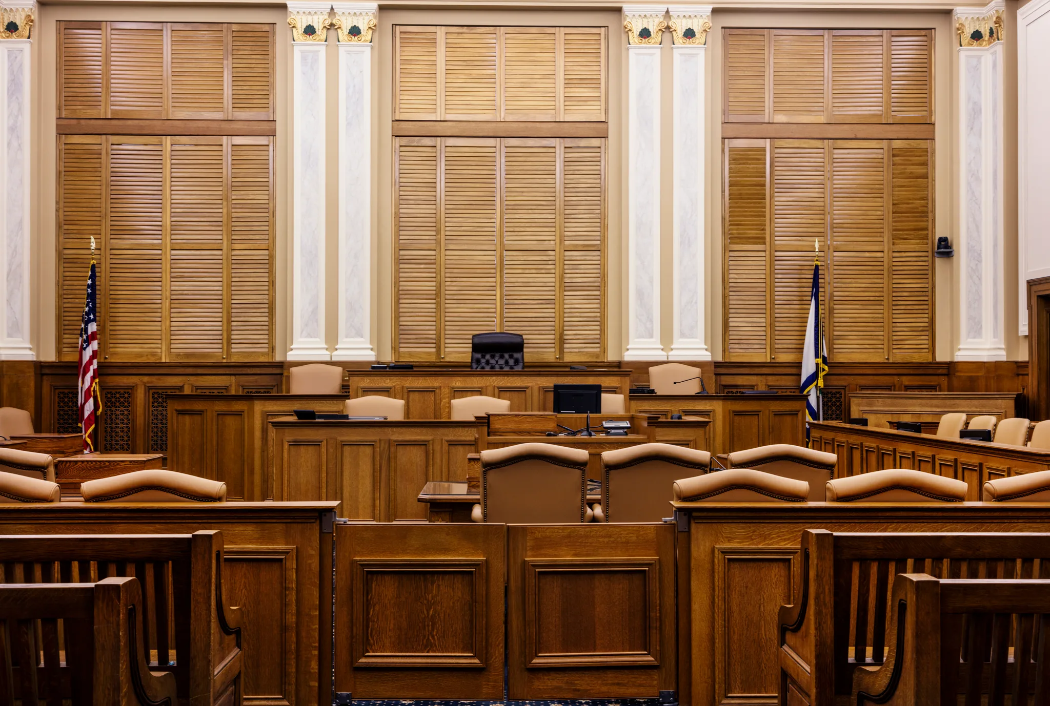 Courtroom interior representing drug offense defense proceedings in Alabama