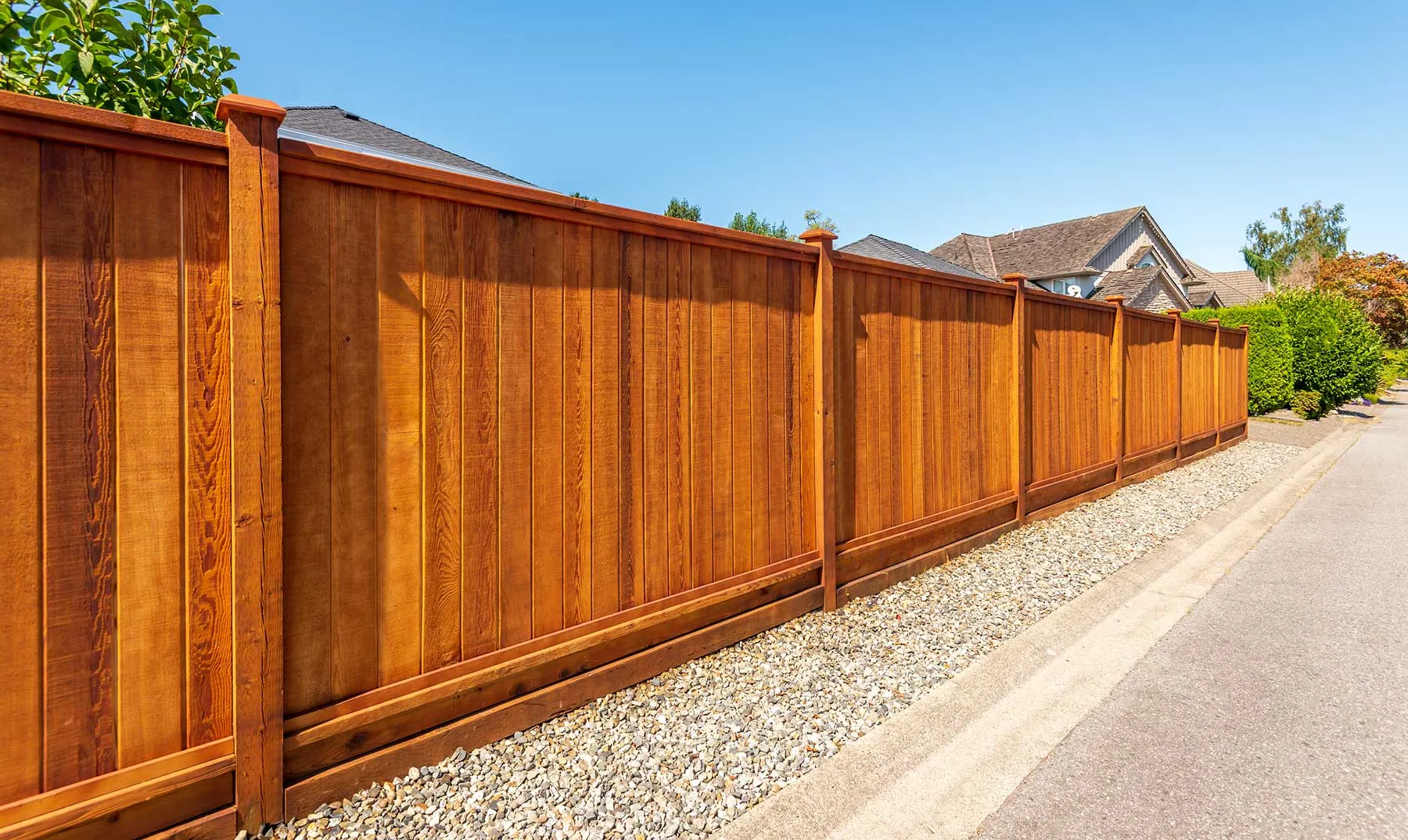 New fence installation - wood fence along property line