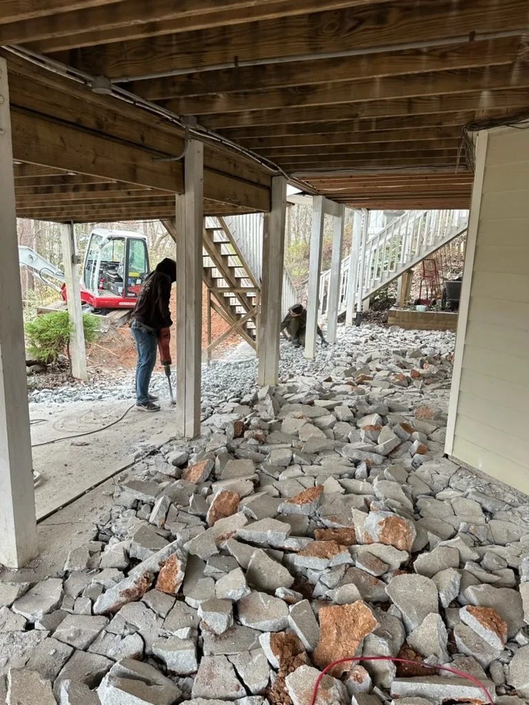 Graded and leveled construction site in the Atlanta area