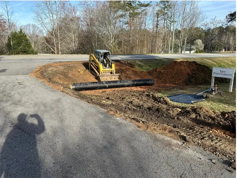 Large commercial concrete flatwork pour in progress