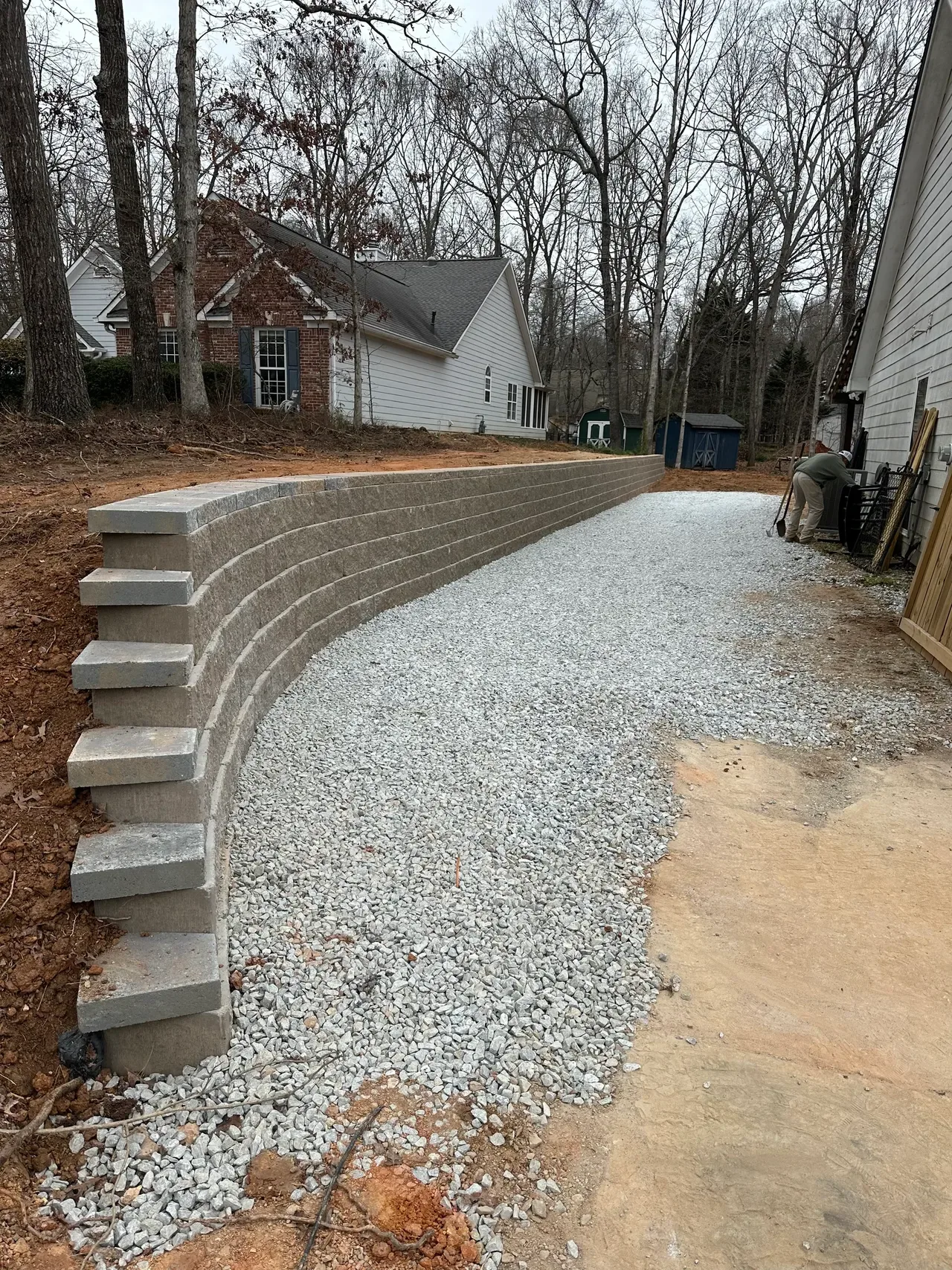 Retaining Wall with Hardscape - Roswell, GA